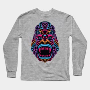 gorilla head neon Long Sleeve T-Shirt